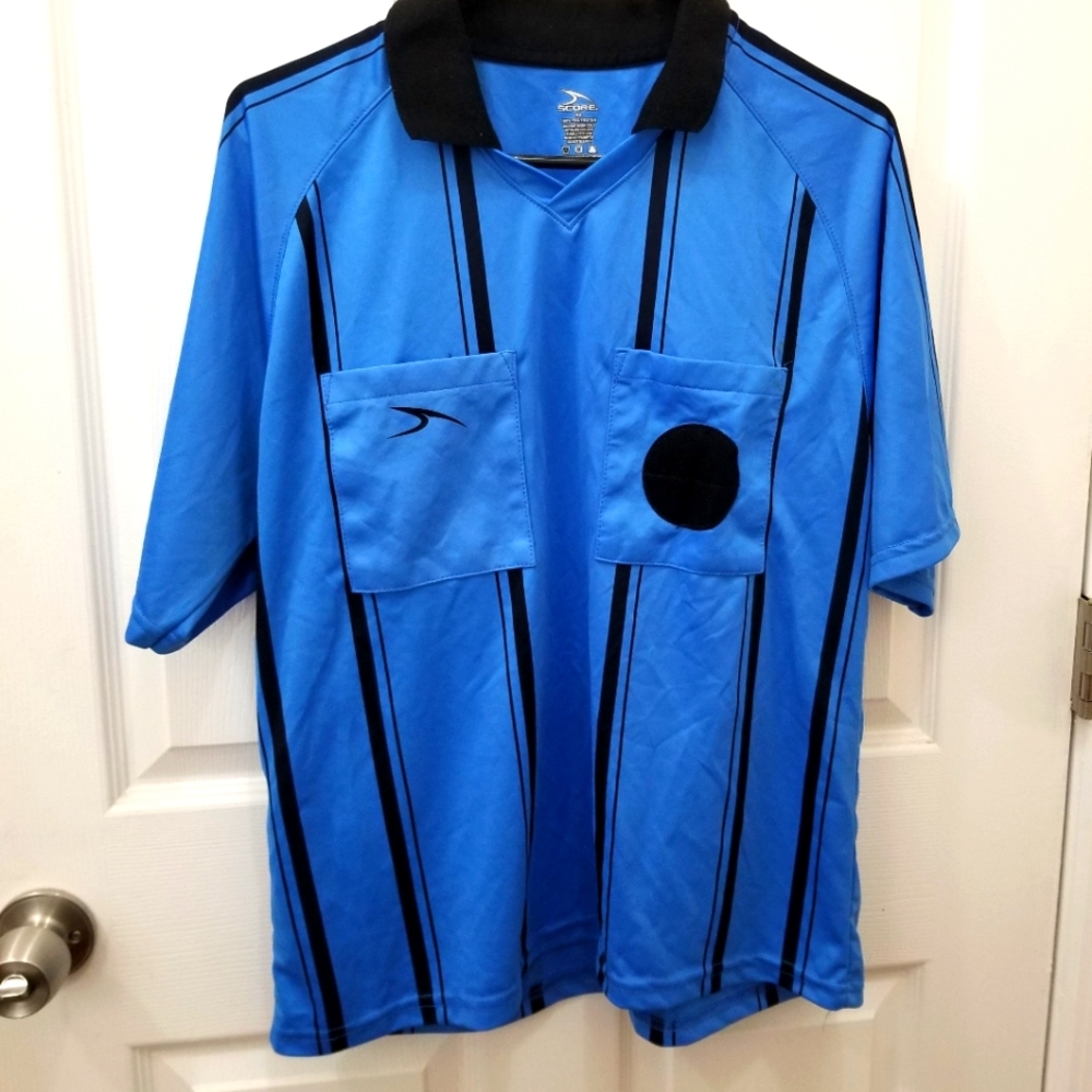 Soccer referee uniform Jersey, blue adult small